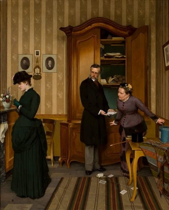 Peinture Première lettre d'amour d'Eduard Quitton Toile murale abstraite 60x90cm