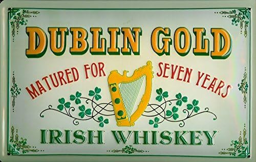 Dublin GOLD WHISKEY 3D Embossed Vintage Tin Metal Pub Sign