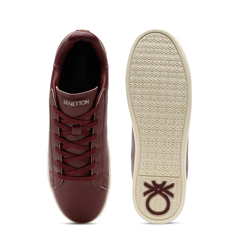 Image of United Colors of Benetton Mens United Colors of Benetton Solid Lace-up Classic Leather Finish Sneakers Sneaker