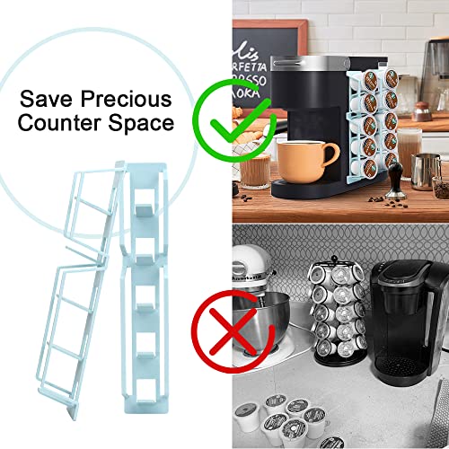 Sungrace K Cup Pod Organizer Holder For Keurig K-Cup Coffee, Side Mount Storage Holders, Perfect For Small Counters (Blue, 3 Pack For 15 K Cups) #TOP4