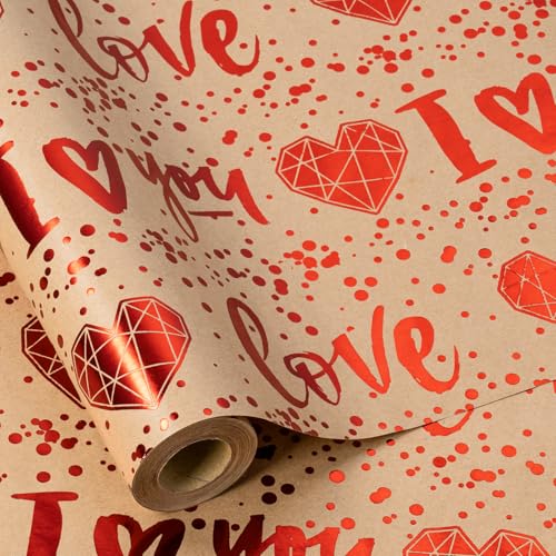 RUSPEPA - Rollo de papel de regalo Kraft - Papel de regalo para a...