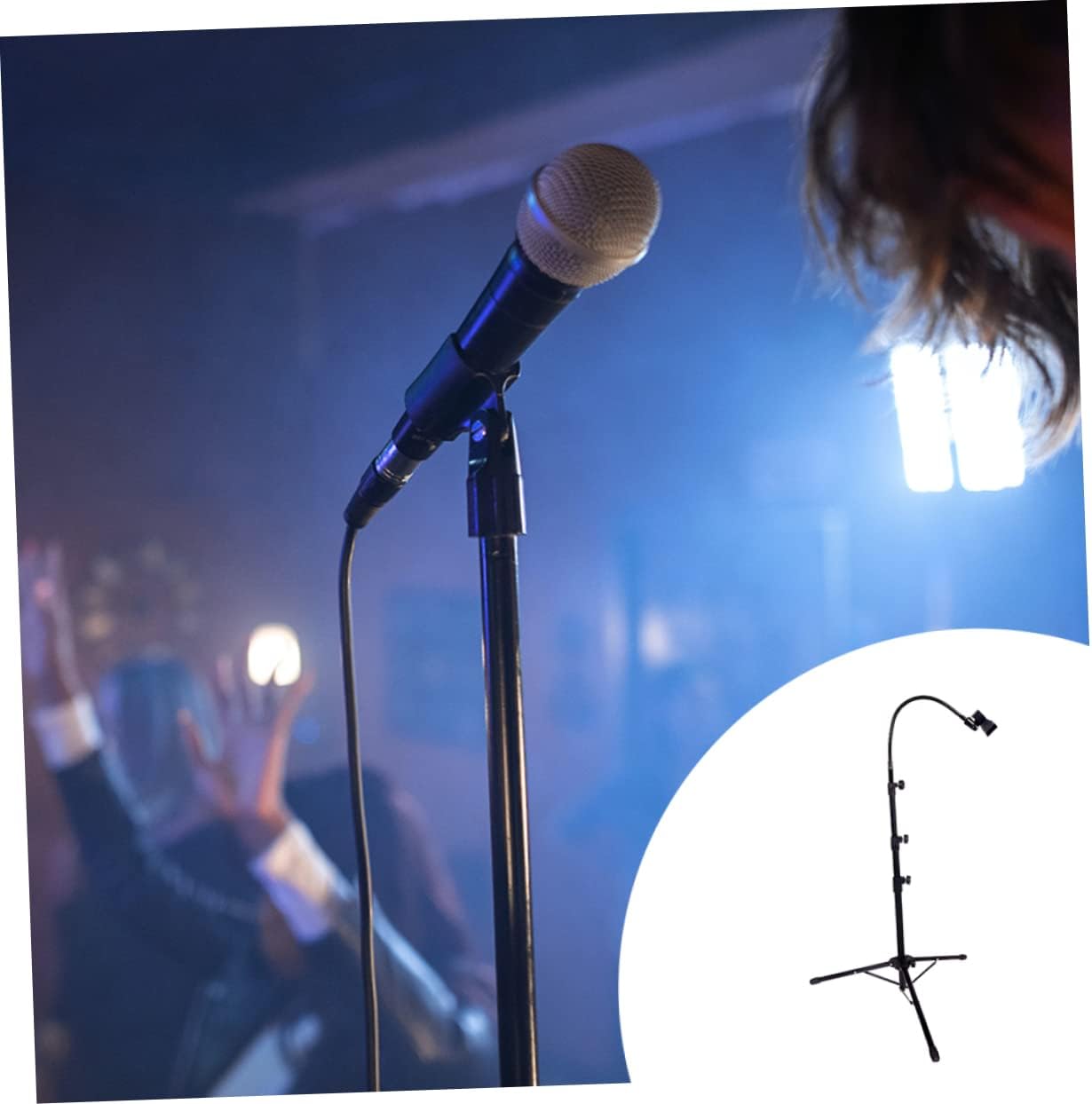 HEMOTON Sturdy Adjustable Microphone Stand Mic Mount for Stage Studio and Events Telescopic Tripod Design Easy to Carry and Store for Performances and Recording