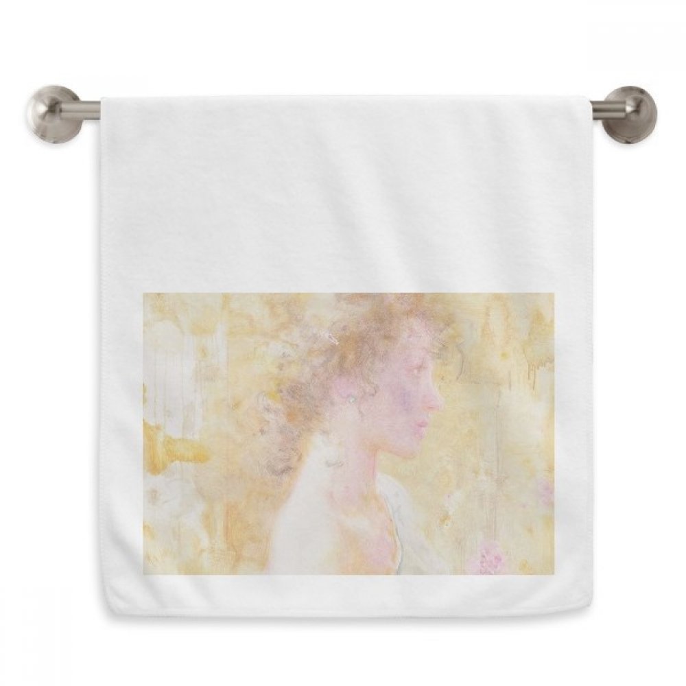 Essuie-mains peinture à l'huile rose dans le vent xjj serviette douce blanche