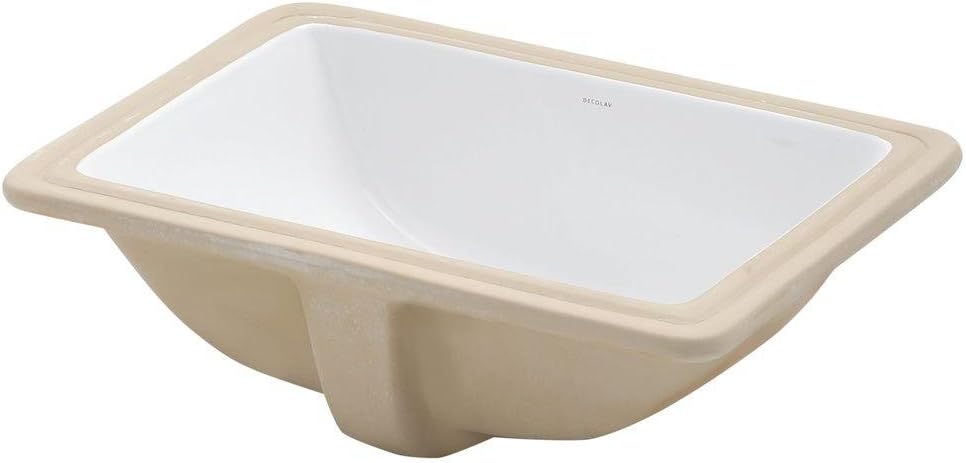 1402-CWH Callensia Classically Redefined Rectangular Vitreous China Undermount Lavatory Sink with Overflow, White
