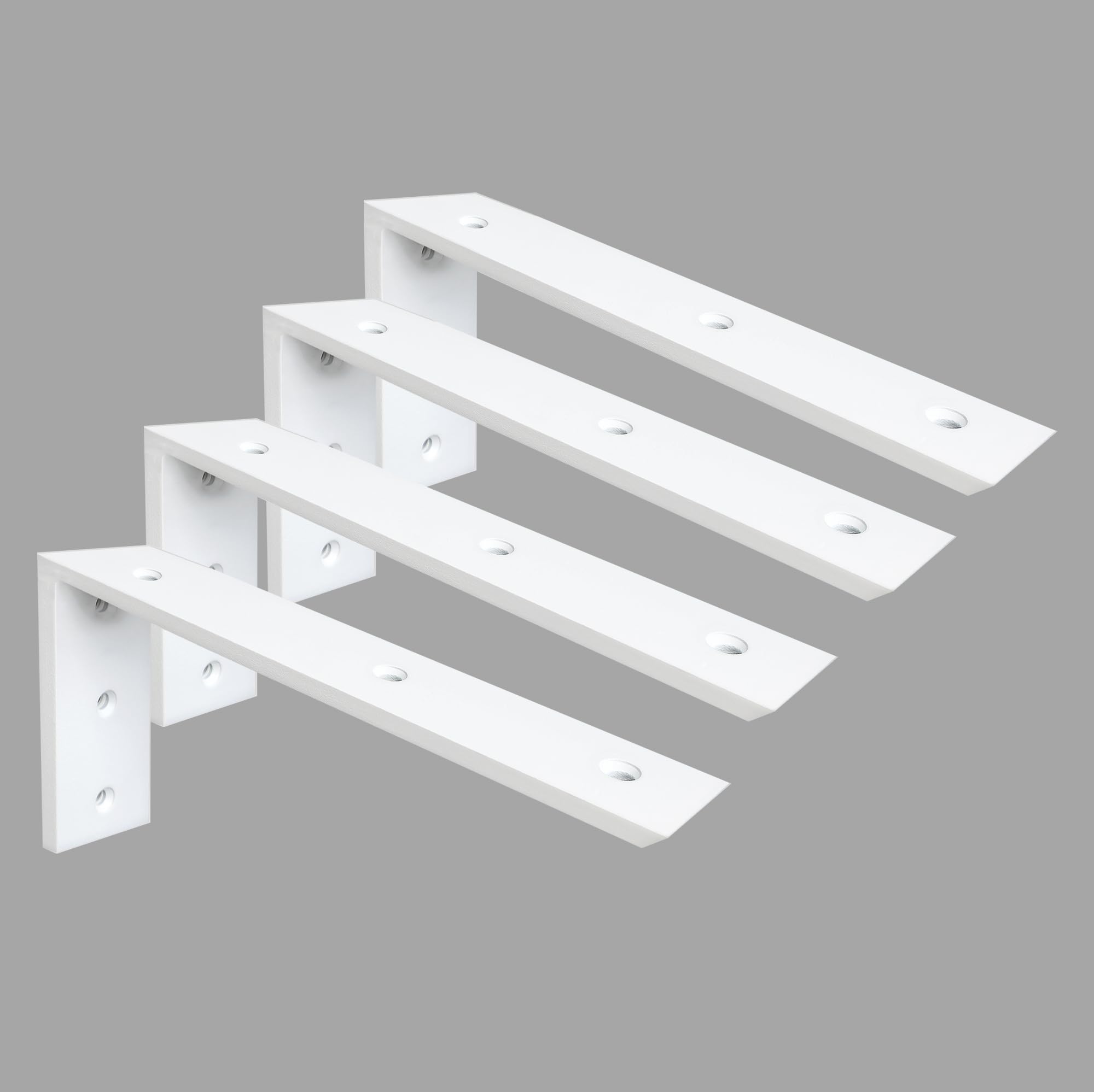 Arbeitsplattenstütze, 4 Stück, 40,6 cm, strapazierfähig, 0,95 cm dick, weißer Granit, 40,6 x 15,2 x 6,3 cm, Regal-L-Halterung, Kamin-Korbels für Quarz/Granit/Holz/Beton/Laminat-Arbeitsplatten