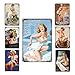 Vintage Pin Up Girl Tin Sign, Retro Wall Art Metal Poster, Classic 1950s Sexy Wall Decor for Bathroom, Bar, Man Cave, Garage or Home, Collectible Mid Century Style Tin Signs (12x8 Inch)