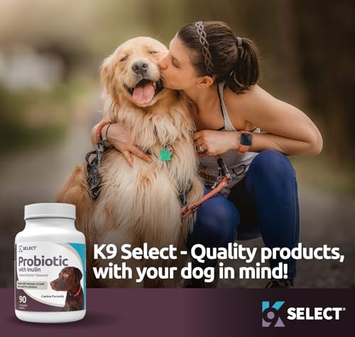 K9 Select Probiotic for Dogs, with Inulin - 90 Chewable Tablets - Supports Healthy Digestion and Nutrient Absorption - Dog Probiotics and Digestive Enzymes - Probiotics for Dogs Digestive Health