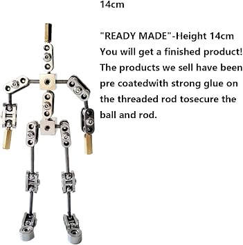 Generic DIY Studio Stop Motion Armature Kits ,Ready Armature Kits , Metal Puppet Figure for Character Design Creation ,for Animation or just Fun (14cm-5.5in)