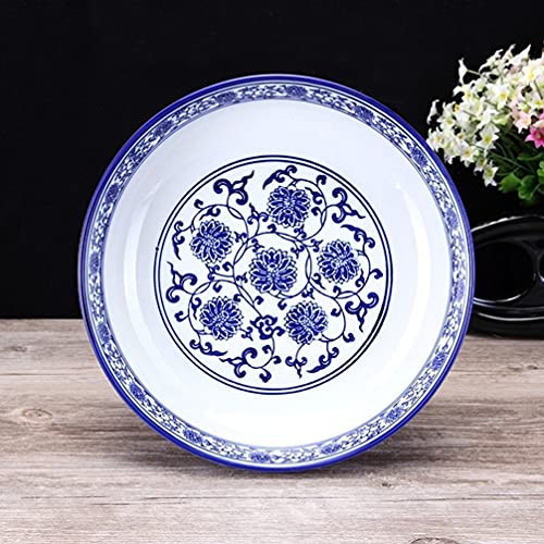 Hemoton Chinese Porcelain Porcelain Soup Bowl Blue And White Salad Bowl Noddle Serving Bowl Food Container For Miso Soup Pho Udon 8Inch #TOP5