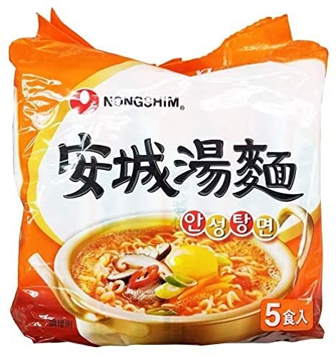 Ansung Noodle Soup Mild Spicy Soybean Paste Flavour, 5 Pack, 22.05 oz ℮ 625 g