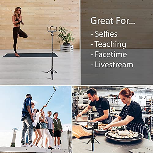 Fugetek 48" Compact Selfie Stick & Tripod, Extendable, Wireless Bluetooth Remote, Lightweight Aluminum, Travel Ready, Compatible With Iphone 14 13 12 Pro Xs Max Xr X 8Plus 7 & Android #TOP1