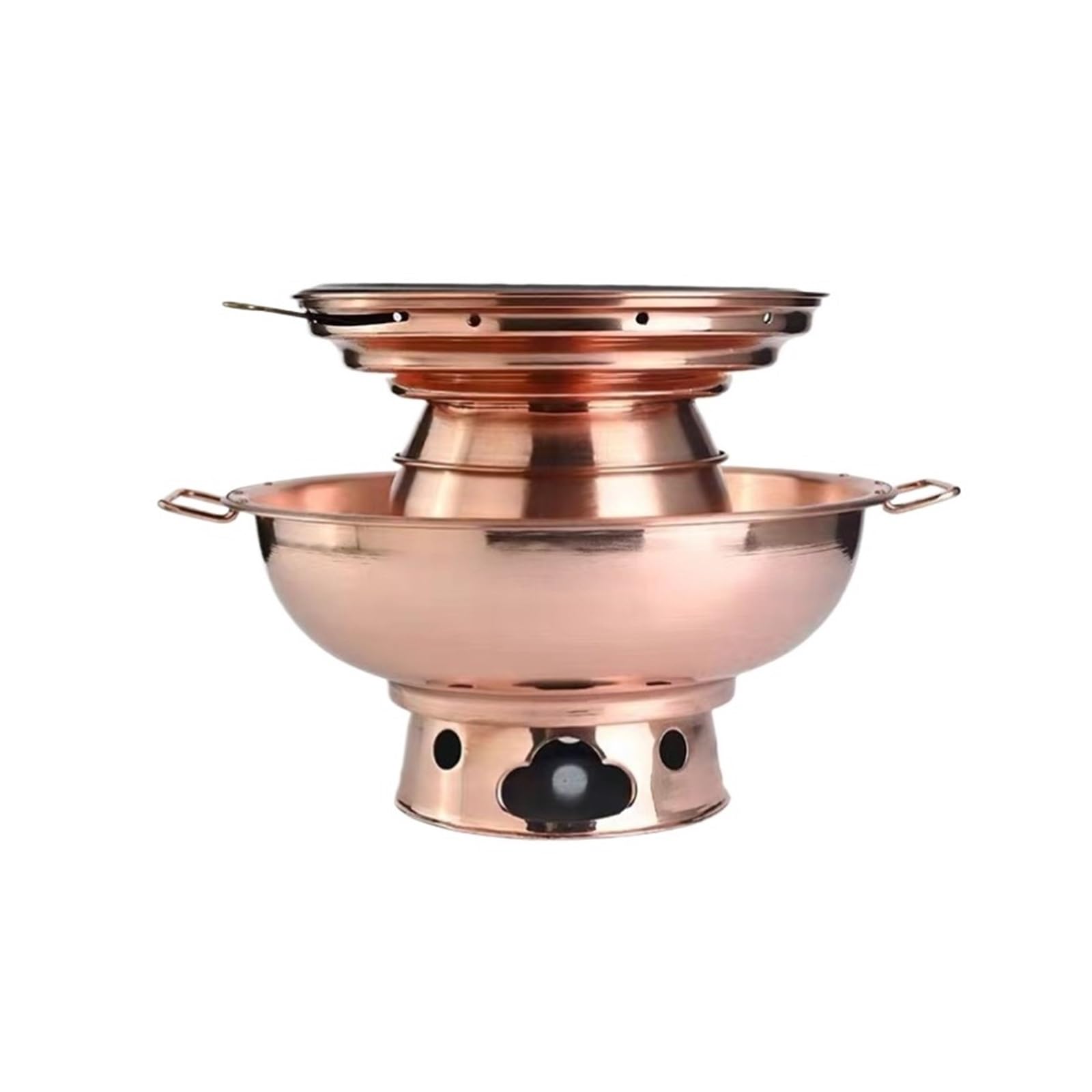 asdchZen Premium Copper Hot Pot - Thickened Charcoal Heating Cookware For Delicious Home Parties - 32Cm Versatile Hotpot For Authentic Asian Cooking.,Copper,32cm
