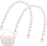 Vista 9 de PH PandaHall 2 cadenas de perlas para bolsa, 0.51 pulgadas (0.512 in) con asa de perlas blancas, cadena de repuesto para bolsa, cadena de repuesto