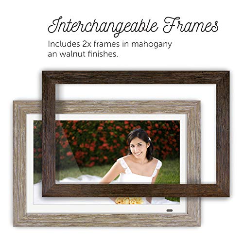 Aluratek 13" Distressed Wood Digital Photo Frame With 8Gb Built-In Memory, 2 Interchangeable Frames, Usb/Sd/Sdhc Supported, Built-In Clock & Calendar #TOP4