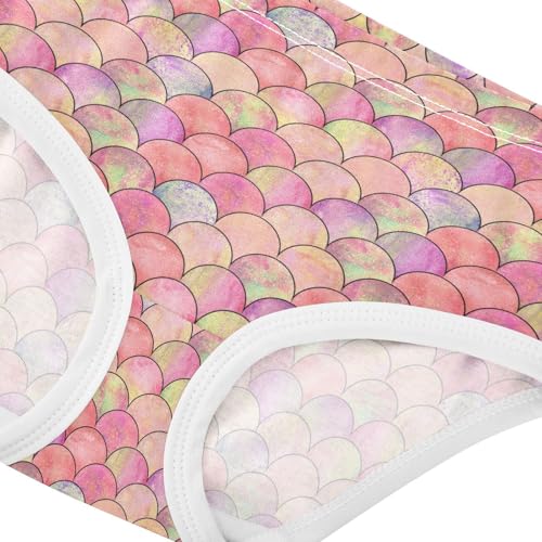 Little Girl Underwear Toddler Panties Kids Undies Mermaid Scale Colorful Soft Cotton Briefs 2T-8Y4