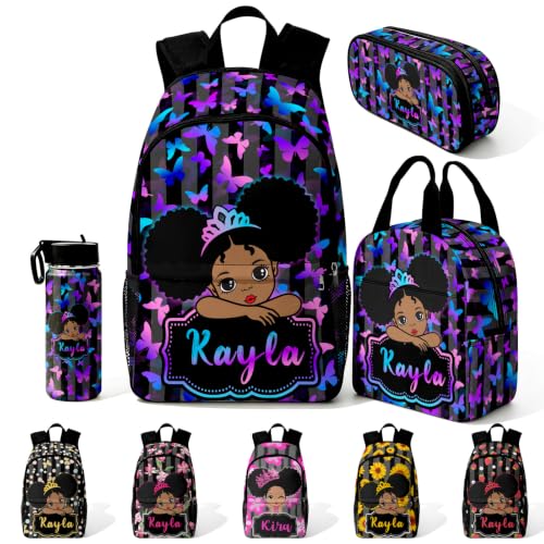 Image of Custom Girls Backpack Personalized Backpacks for Kids Back to School Set