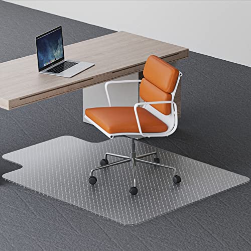 Office Chair Mat For Carpet With Lip, 48"X36" 2.2Mm Thick, Desk Chair Mat With Studs For Low, Standard, And No Pile Carpeted Floors, Easy Flat And Glide, Transparent And Sturdy #TOP1