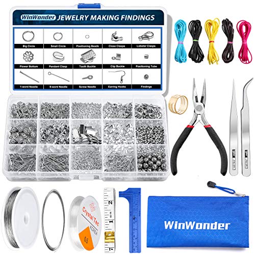 Kit de fabricación de joyas, kit de herramientas de inicio de búsqueda de joyas con alicates, conjunto de búsqueda de joyas herramientas de reparación de fabricación de joyas para hacer pulseras