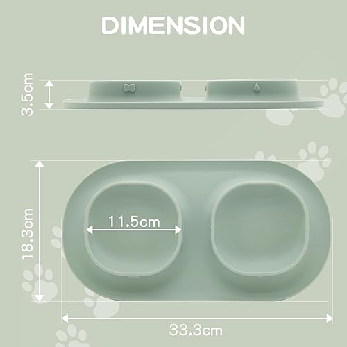 Miniatura 2 de Cuencos de comida para perros y cuencos de agua para perros con antiderrames y antideslizantes, cuencos con tapete para perros pequeños, medianos y