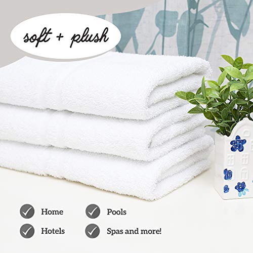 Green Lifestyle Luxury Bath Towel - White Large Bath Towels Pack For Spa, Gym, Bathroom, Hotel - 86% Cotton 14% Polyester -Super Soft, Thick And Absorbent 24 X 50 Bulk Bath Towel - (8-Pack) #TOP2