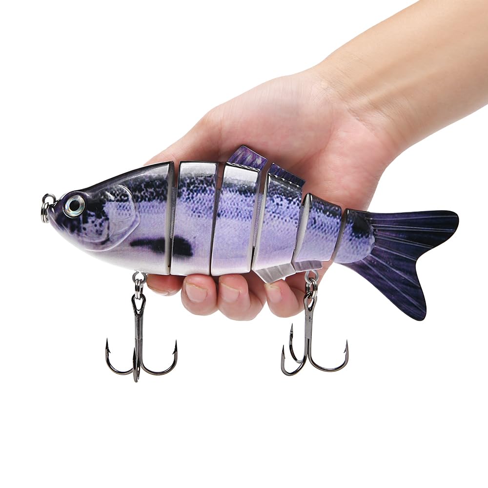 Señuelos de pesca grandes con múltiples articulaciones, señuelos gigantes grandes para lubina, cebos de natación con gancho agudo