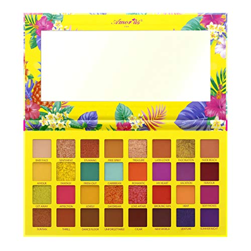 Amor Us HAVANA BLAST Pressed Pigment Palette Eyeshadow Palette con 32 Pigmentos BRIGHTS