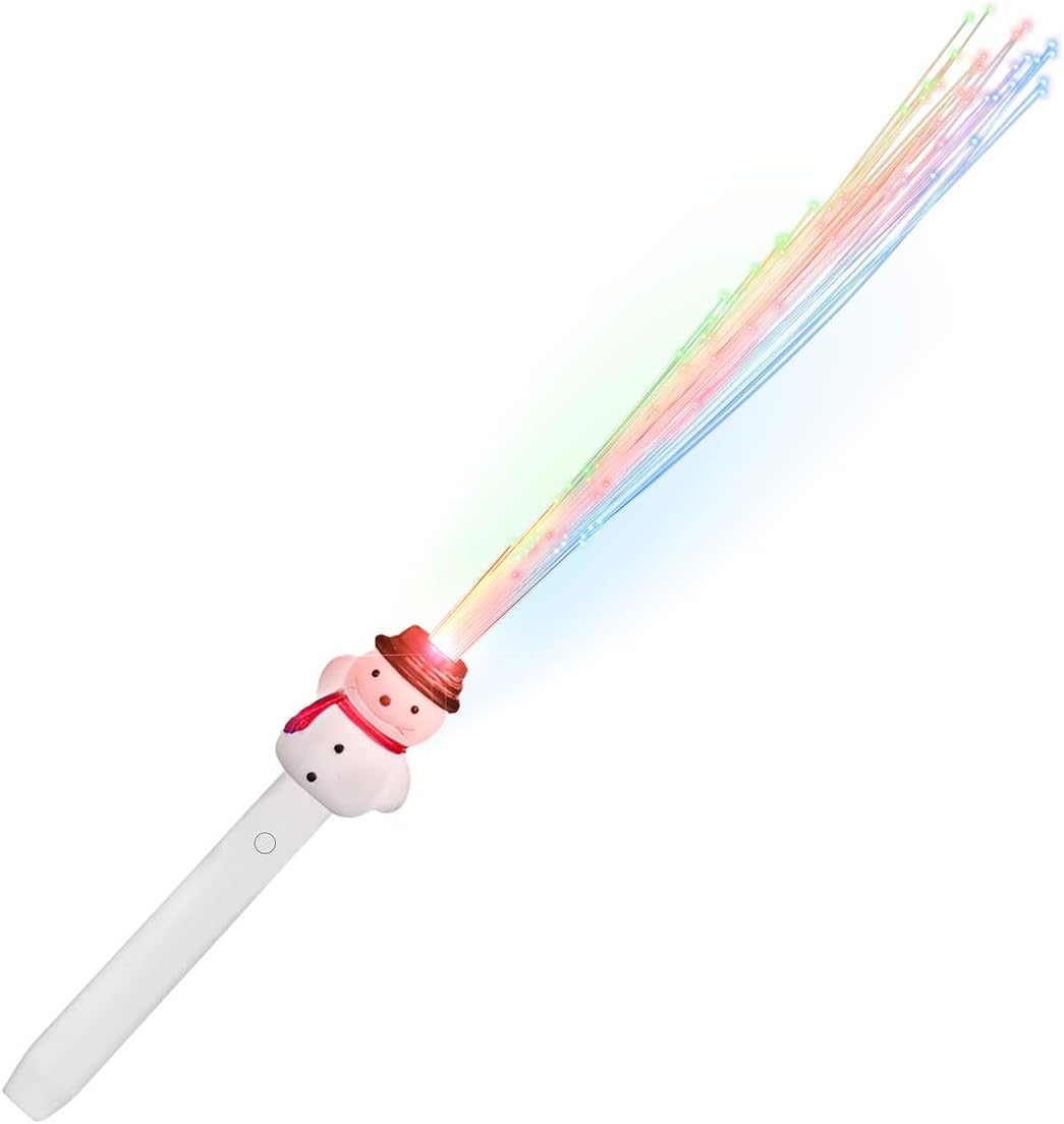 FlashingBlinkyLights Fiber Optic Snowman Light Up Wand (Set of 12)