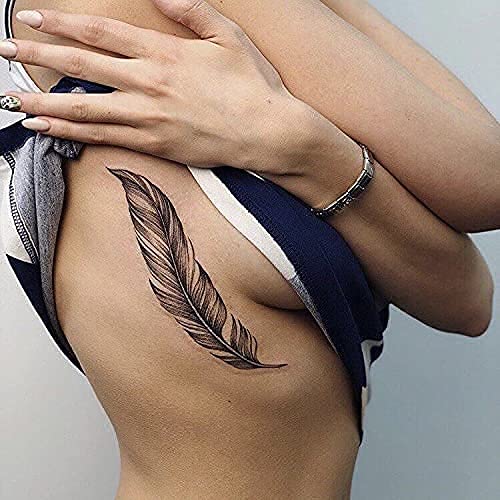 5X2Y Tattoo Tech, Long Lasting Temporary Tattoos, Last 1-2 Weeks, Waterproof, Semi Permanent Tattoo, Realistic look, No Adhesive, No reflection (Feather)