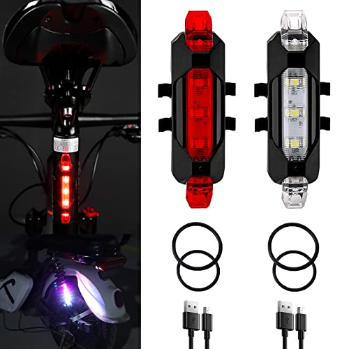 YUERWOVER 2 Pack USB Rechargeable LED Bicycle Rear Lights Cycling