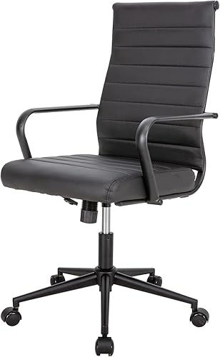 Miniatura 10 de Okeysen - Silla de oficina rosa, ergonómicas de cuero modernas y bonitas, silla de escritorio rosa con marco blanco, silla giratoria giratoria