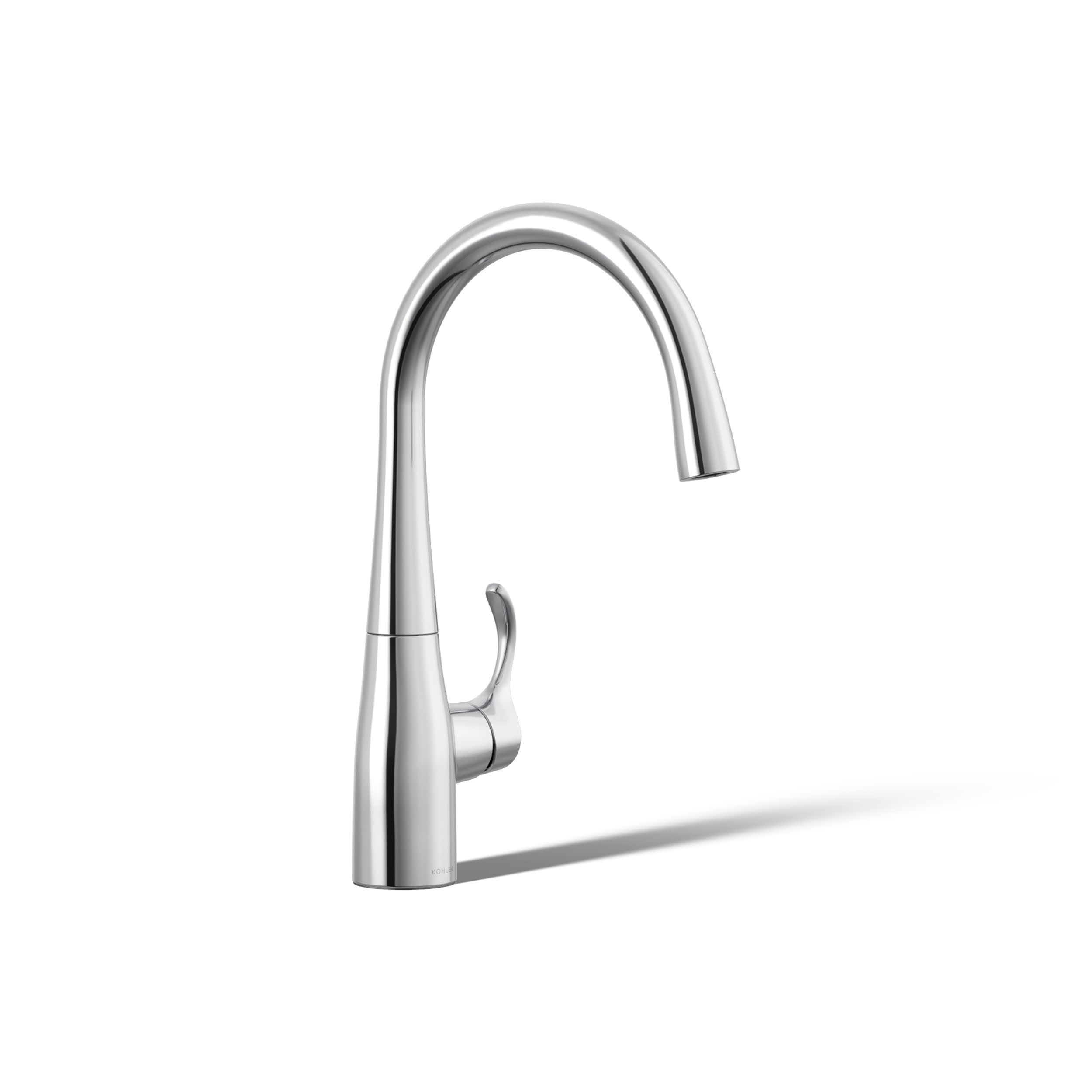 KOHLER 22034-CP Simplice Single Handle Kitchen Bar Faucet, Prep Sink Faucet, Single Hole Installation, Polished Chrome