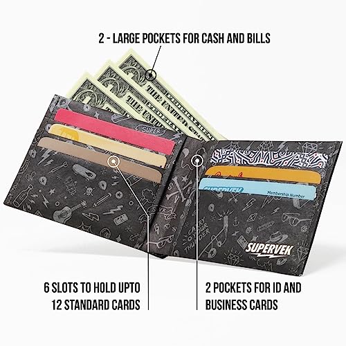 Classic Brown Stitched Paper Wallet - Vegan Non-Leather, Mighty Thin, Minimal, Slim Wallet for men, Mens Credit Card Holder Wallet Gifts for Him - Minimalist Bifold Wallets - RFID Blocking2