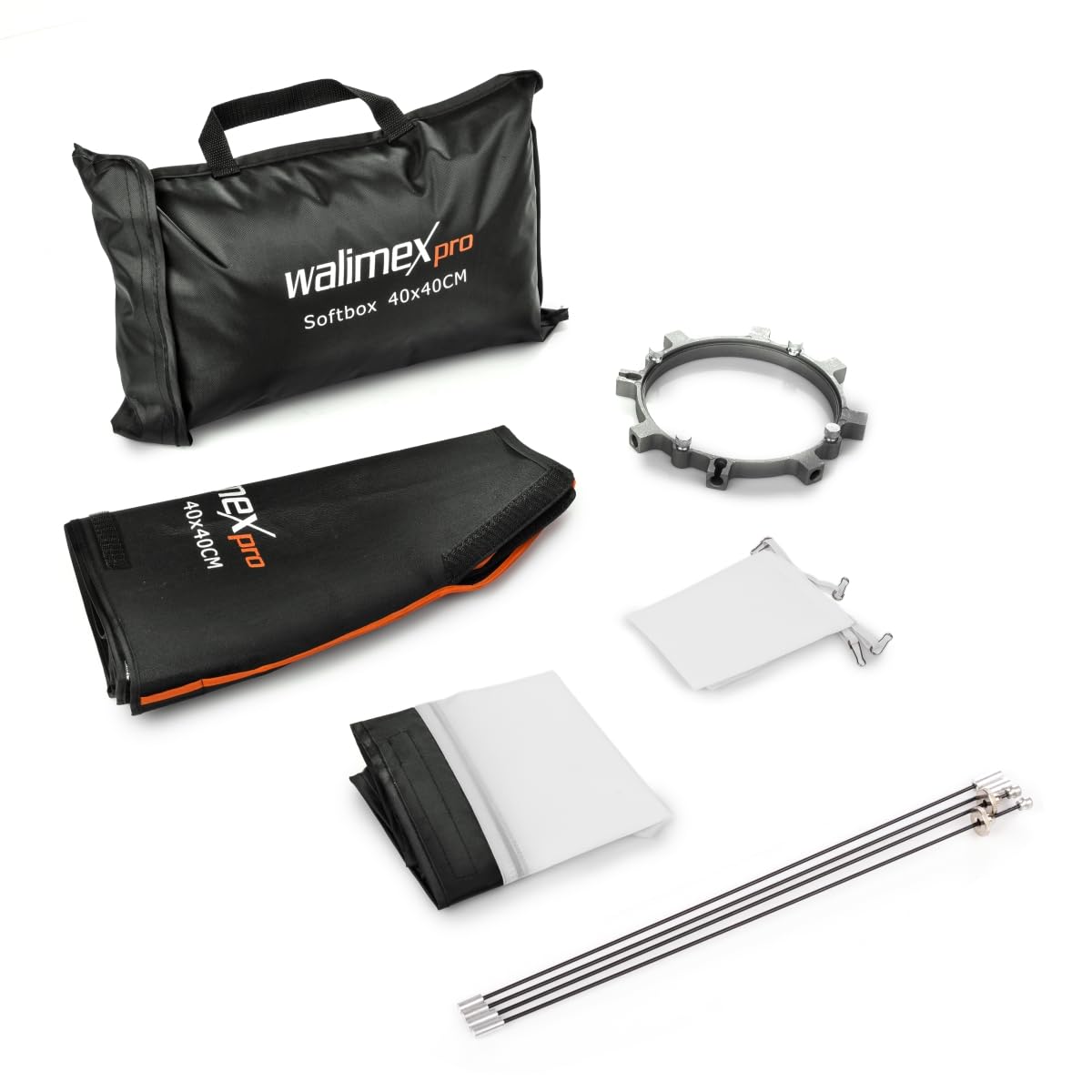 walimex pro 40 x 40 cm walimex pro & K Softbox - pomarańczowa linia