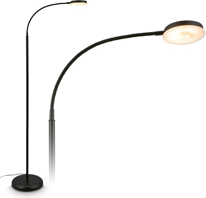 BRILONER - Lampara de pie con control táctil, regulable, orientable, función memoria, lampara de pie salon, pantalla, 125,5 x 21 x 45 cm, negro