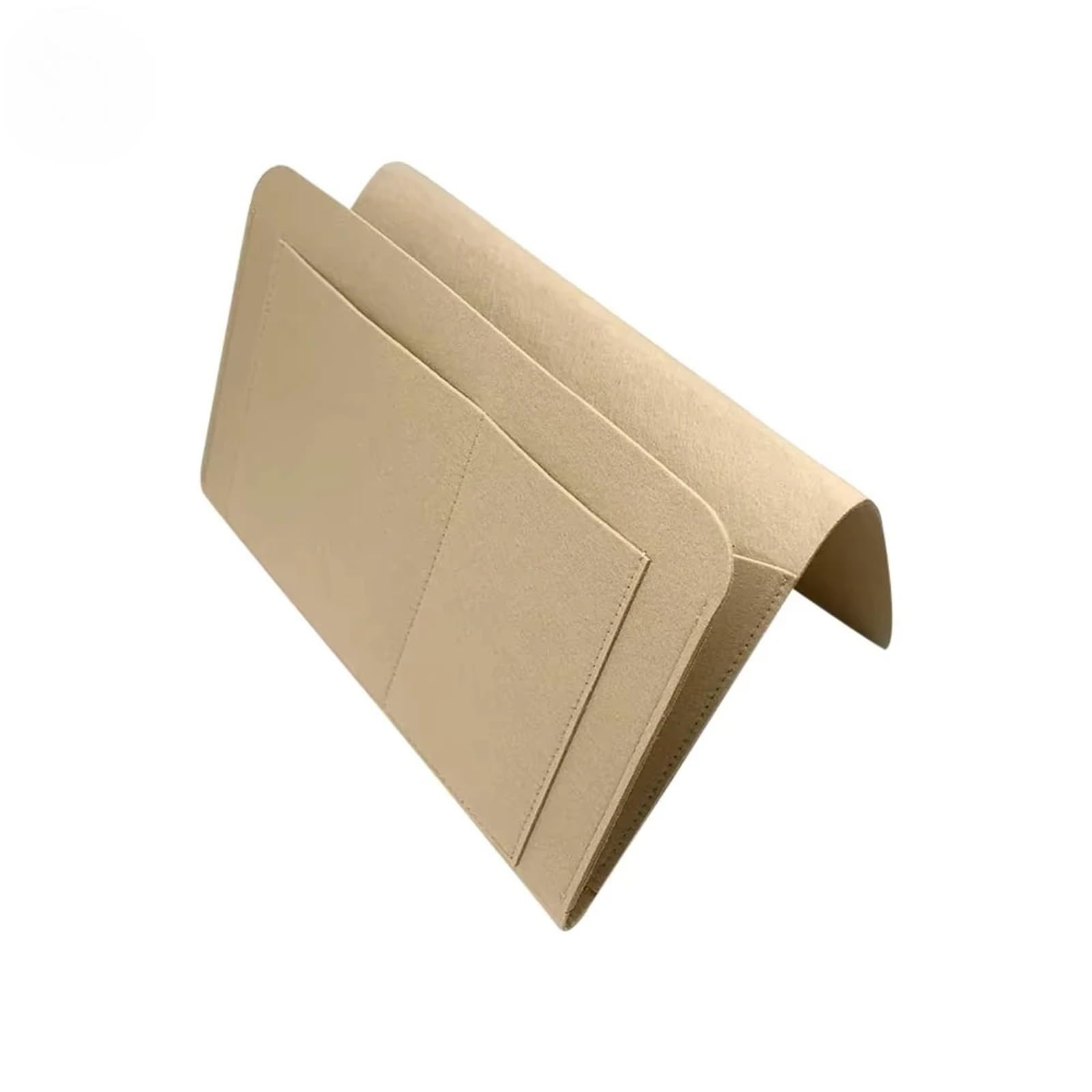 BDFJEDS Couch Armrest Organizer 1pc Felt Bedside Storage Organizer Phone Book Magazine Holder Pockets Hanging Bag For Bed Sofa Side(Khaki)