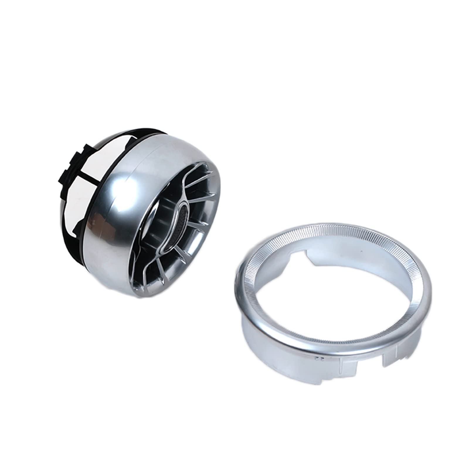 NOVEMS Grille De Ventilation Pour Benz Classe V W447 Pour Vito A4478308502 Tableau Bord Intérieur Avant Voiture A/C Sortie D'air Turbo Climatisation Ventilation Grille D'aération(Silver Circle 1