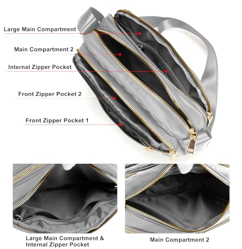 Image of Medium Nylon Crossbody Bags for Women Trendy Crossbody Purses Travel Large Cross Body Bag Quilted Purse