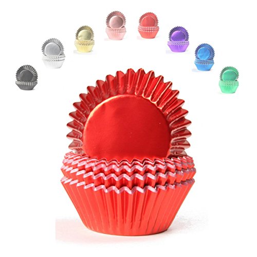 Miss Bakery's House® - Moldes para magdalenas - papel - lámina - Ø 50 mm x 30 mm - rojo - 50 piezas