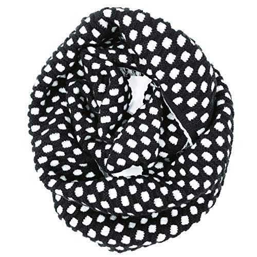 allydrew Lotsa Dots Polka Dot Infinity Winter Knit Scarf Acrylic Circle Scarf