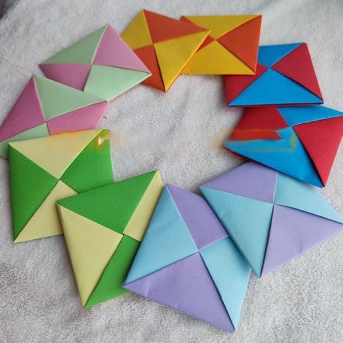 Lot De 10 Ddakji En Papier - Jouets Traditionnels Coréens à Retourner - Jeu De Fête Coloré