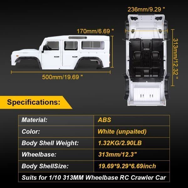 Amazon | INJORA 1/10 ランドローバー ディフェンダー D110 ボディ