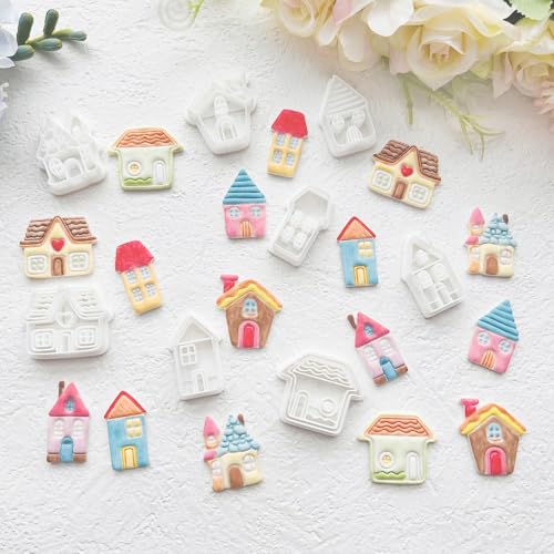 Xaekicr Cozy Cottage Polymer Clay Cutters Set - 8pcs Cute House Shapes for DIY Earring Jewelry, Soft Clay Crafts, Scrapbooking & Miniature Home Decor by Xaekicr - Used condition - Image 8