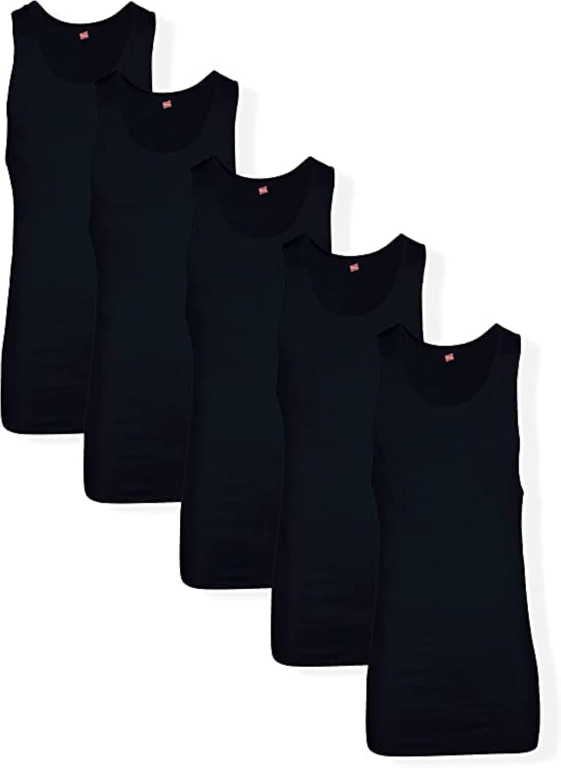 HanesMen's 5-Pack Ribbed Tank Tops Black, 3X-Large