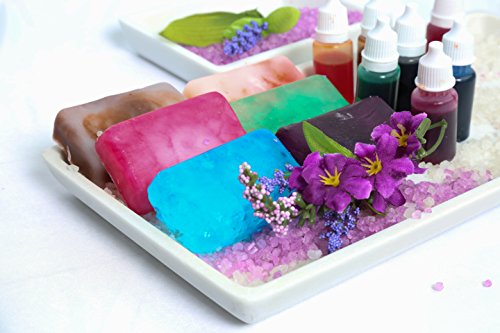 9 Liquid Dye Colorant Set For Soap Coloring, Bath Bomb Making - Plum, Brown, Lemon, Black, Rose, Peach, Turquoise, Wine, And Green (10 Ml Each Color) #TOP5