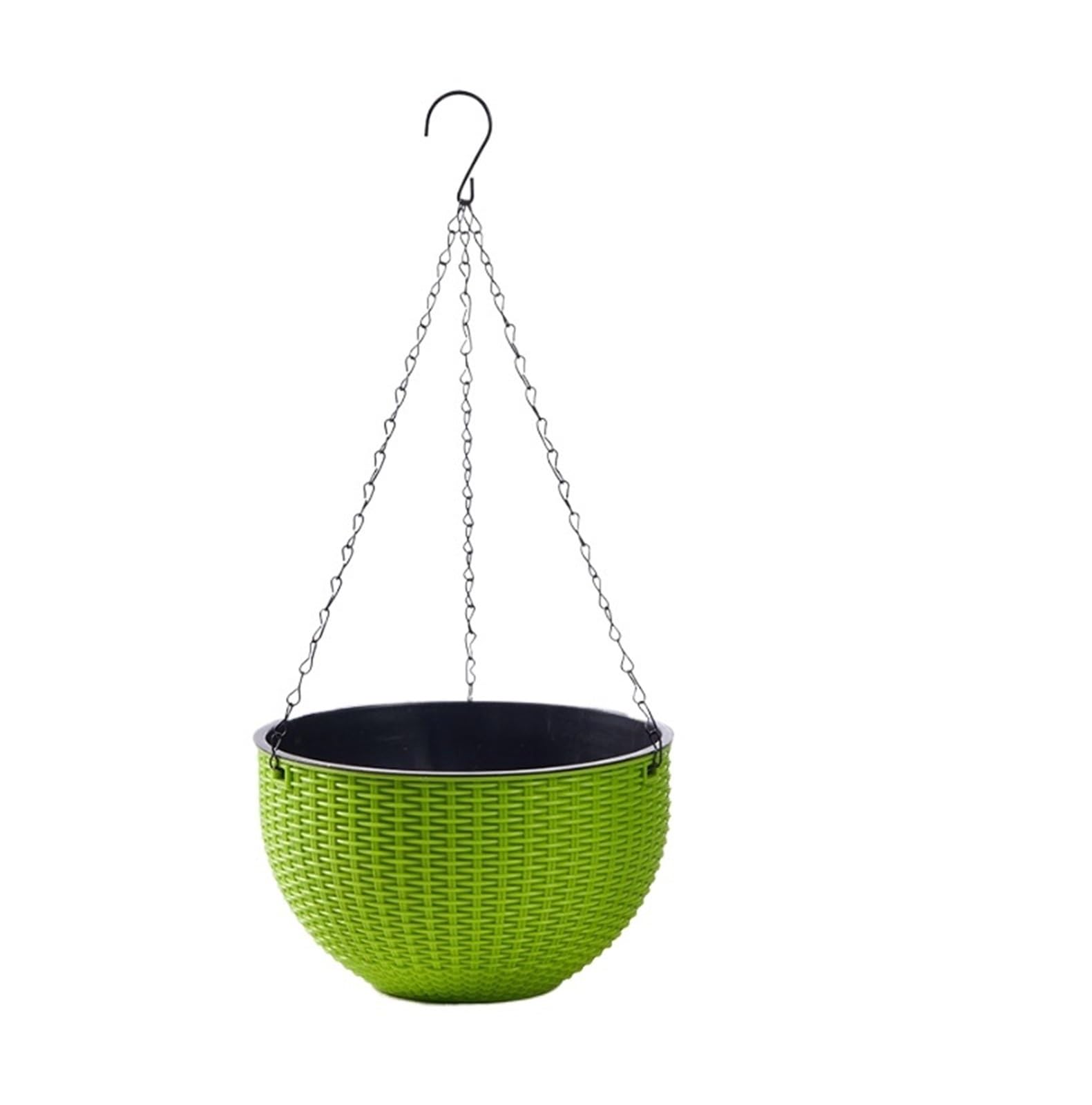JUAKSQZYI Large Hanging Planters with Drainage and Chain Holes Hanging Basket Flower Pot for Indoor and Outdoor(Green)