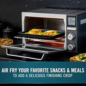 Calphalon quartz heat countertop toaster oven stainless steel extra large capacity black dark gray  urban country home decor