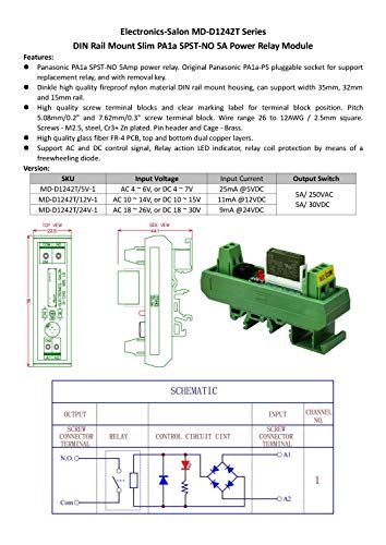 Electronics-Salon AC/DC 24V Slim DIN Rail Mount
