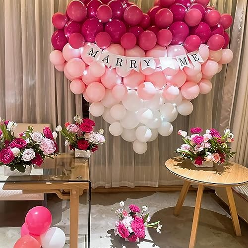 Image of Hot Pink Balloons 100 pcs 12 inch Thicken Latex Hot Pink Balloon Pink Round Helium Ballons for Birthday Wedding Valentines Anniversary Baby Shower Kids Party Decoration Supplies