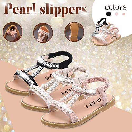 Little Girl Sandals Infant Single Girls Pearl Roman Baby Crystal Princess Kids Sandals Shoes Toddler Baby Shoes (Beige, 11 Little Kid)4