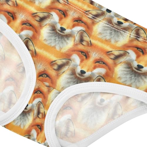 Toddler Underwear Floral 2t Cotton Panties for Girl Artistic Briefs Girls Undies Cute Fox Orange Animal4